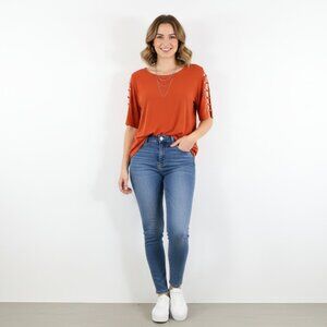 *89th + Madison Orange Blouse
